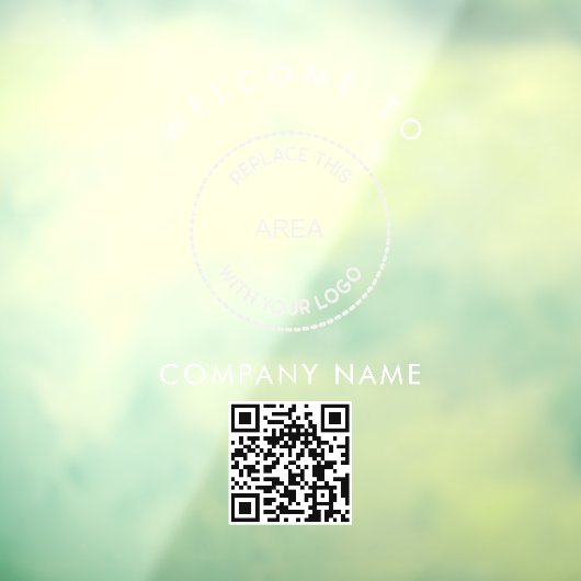 Welkom bij bedrijfsnaam Logo QR-code Raamsticker (Vel 3)