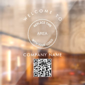 Welkom bij bedrijfsnaam Logo QR-code Raamsticker (Vel 2)