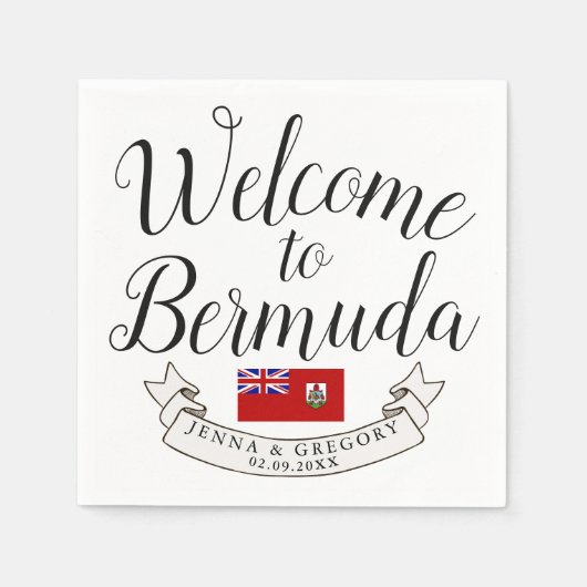 Welkom bij Bermuda | Bestemmingsweddenschap Servet (Voorkant)