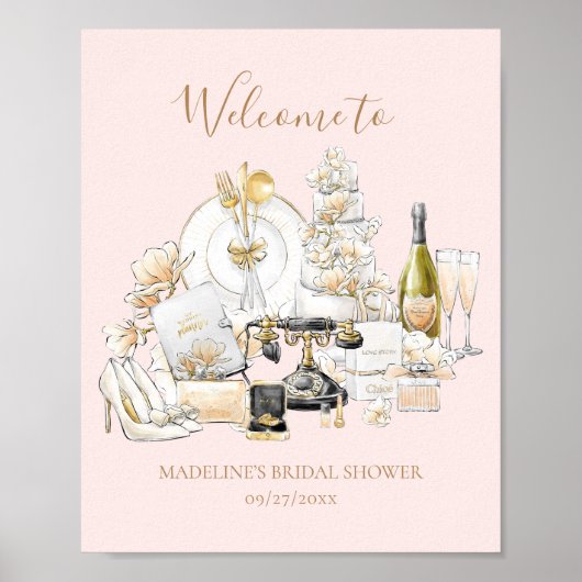 Welkom bij Black and Gold Vrijgezellenfeest Poster (Voorkant)