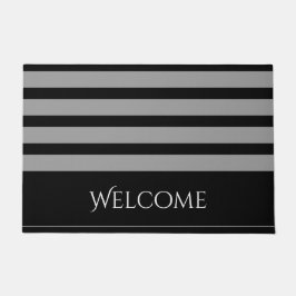 Welkom bij Black and Grey Stripe Deurmat