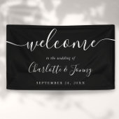 Welkom bij Black and White Script Weduwen Spandoek
