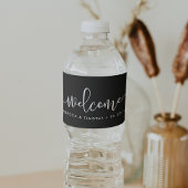 Welkom bij Black and White Wedding Waterfles Etiket