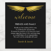 Welkom bij Black Gold Wedding Wijn Etiket (Enkel label)