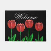 Welkom bij Black & Red Tulips Deurmat (Voorkant)