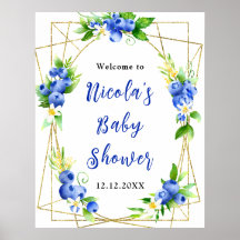 Welkom bij Blueberry Floral Baby Shower