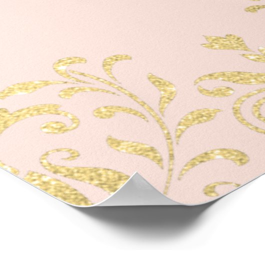 Welkom bij Blush and Gold  Glamor Weddenschap Poster (Hoek)