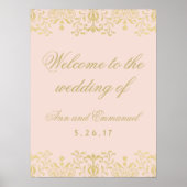 Welkom bij Blush and Gold  Glamor Weddenschap Poster (Voorkant)