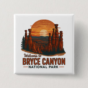 Welkom bij Borduurwerk Bryce Canyon National USA Vierkante Button 5,1 Cm