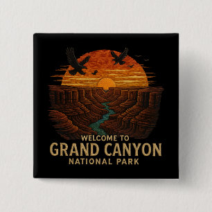 Welkom bij Borduurwerk Grand Canyon National USA Vierkante Button 5,1 Cm