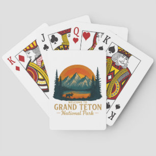 Welkom bij Borduurwerk Grand Teton National USA Pokerkaarten