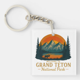 Welkom bij Borduurwerk Grand Teton National USA Sleutelhanger