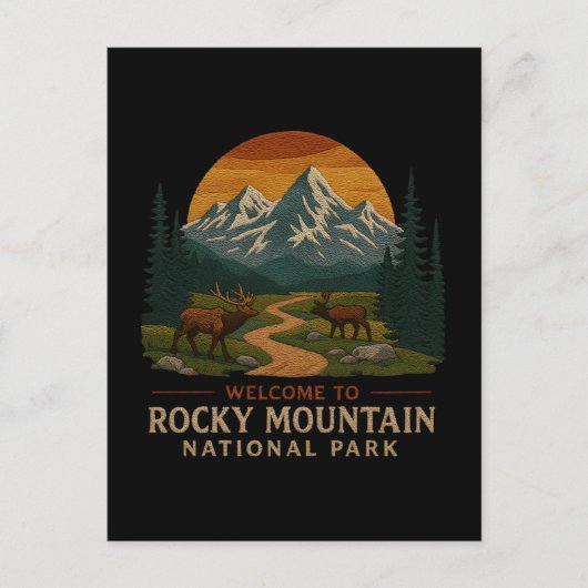 Welkom bij Borduurwerk Rocky Mountain National USA Feestdagenkaart (Voorkant)