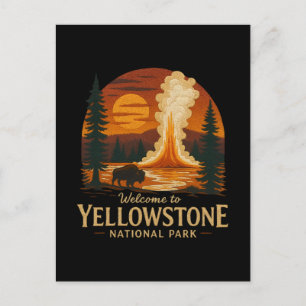 Welkom bij Borduurwerk Yellowstone National USA Feestdagenkaart