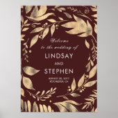 Welkom bij Bourgogne en Gold Fall Wedding Poster (Voorkant)