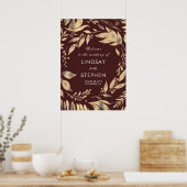 Welkom bij Bourgogne en Gold Fall Wedding Poster (Keuken)