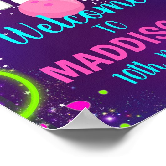 Welkom bij Bowling Party Sign Tien Pin Bowling 8x1 Poster (Hoek)