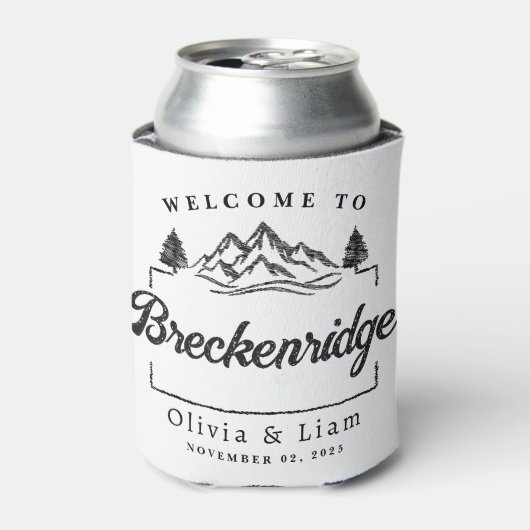 Welkom bij Breckenridge Co Wedding Minimalist Blikjeskoeler (Blikje Voorkant)