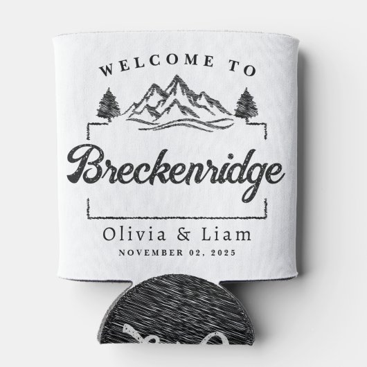 Welkom bij Breckenridge Co Wedding Minimalist Blikjeskoeler (Achterkant)