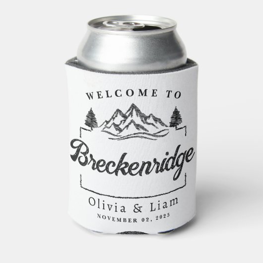 Welkom bij Breckenridge Co Wedding Minimalist Blikjeskoeler (Blikje Achterkant)