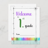 Welkom bij briefkaart van de eerste graad (Voorkant / Achterkant)