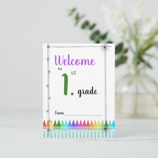 Welkom bij briefkaart van de eerste graad (Staand voorkant)