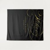 Welkom bij bruiloft Elegant Faux Gold Foil Script Wandkleed (Voorkant (horizontaal))
