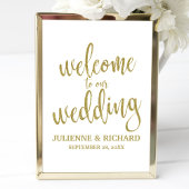 Welkom bij bruiloft Gold Glitter 8x10-teken Poster