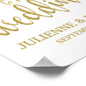 Welkom bij bruiloft Gold Glitter 8x10-teken Poster (Hoek)
