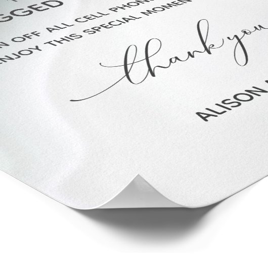 Welkom bij bruiloft zonder stopcontact Dusty Jade  Poster (Hoek)