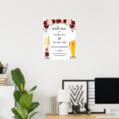 Welkom bij bubbels en brews marsala douchebord poster (Thuiskantoor)