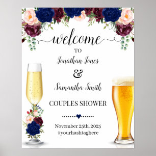 Welkom bij bubbels en brouwsels navy bordeauxrode  poster