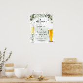 Welkom bij bubbles and brews Eucalyptus vetplant Poster (Keuken)
