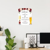Welkom bij bubbles and brews marsala shower bord poster (Thuiskantoor)