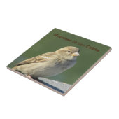 Welkom bij Cabin Small Brown Sparrow Photo Bird Tegeltje (Zijkant)