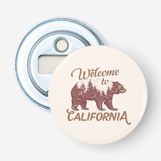 Welkom bij California Beer Forest Button Flesopener (Voorkant)