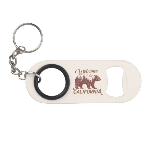 Welkom bij California Beer Forest Mini Flessenopener (Voorkant (Horizontaal))