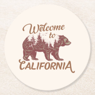 Welkom bij California Beer Forest Ronde Kartonnen Onderzetter