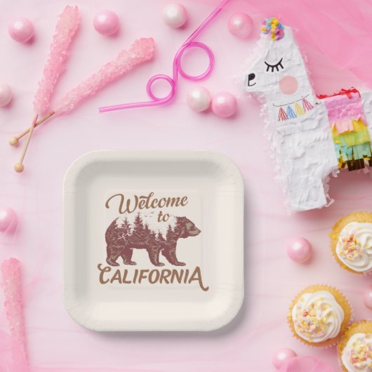 Welkom bij California Beer Papieren Bordje (Feest)