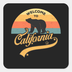 Welkom bij California Retro Sunset Beer USA Trip Vierkante Sticker