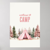Welkom bij Camp Pink Tent Camping Poster (Voorkant)