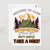 Welkom bij Camp Quitcherbitchin Happy Camper Briefkaart (Voorkant / Achterkant)