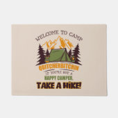 Welkom bij Camp Quitcherbitchin Happy Camper Deurmat (Voorkant)