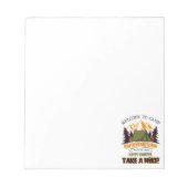 Welkom bij Camp Quitcherbitchin Happy Camper Notitieblok (Voorkant)