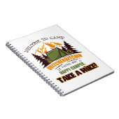 Welkom bij Camp Quitcherbitchin Happy Camper Notitieboek (Rechterzijde)