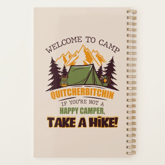 Welkom bij Camp Quitcherbitchin Happy Camper Planner (Achterkant)