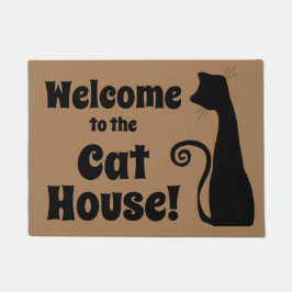 Welkom bij Cat House Funny Doormat Deurmat