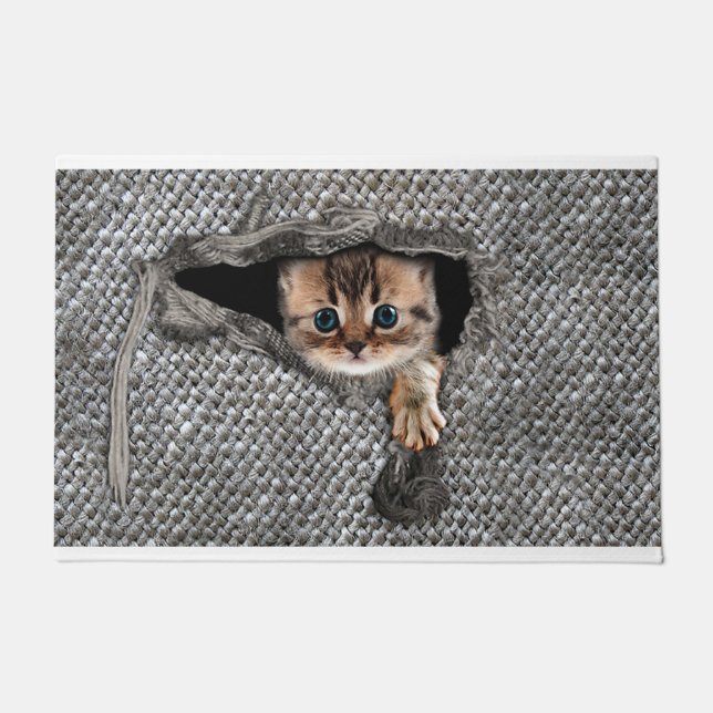 Welkom bij Cat House Hoop dat je van katten houdt Deurmat (Voorkant)