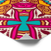 Welkom bij Cerise mandala rangoli bruiloft Poster (Hoek)