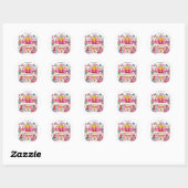 Welkom bij Class Retro Pencil Ronde Sticker (Vel)